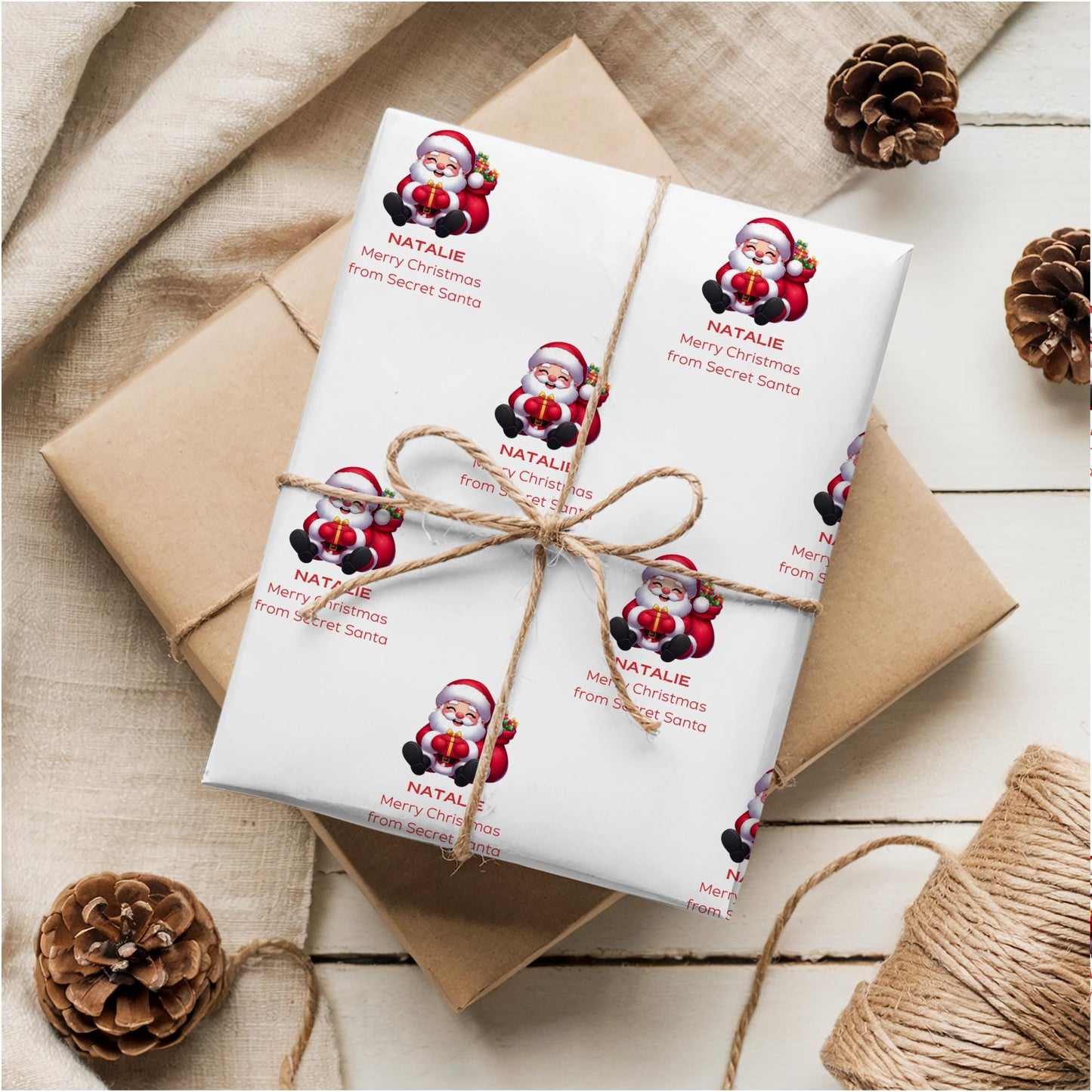 Christmas Secret Santa Wrapping Paper