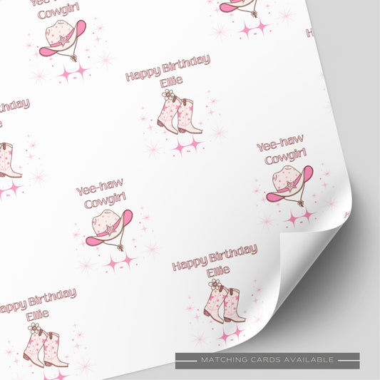 Cowgirl Birthday Wrapping Paper