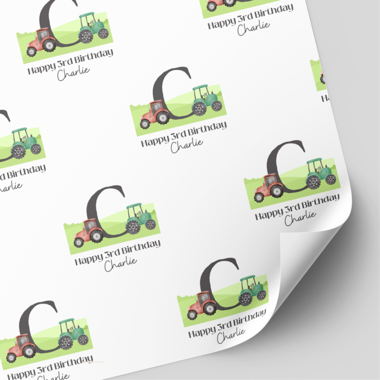 Tractor Birthday Wrapping Paper