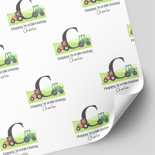 Tractor Birthday Wrapping Paper