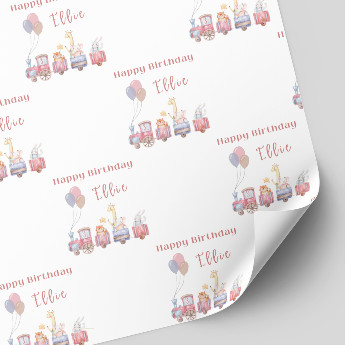 Train Birthday Wrapping Paper