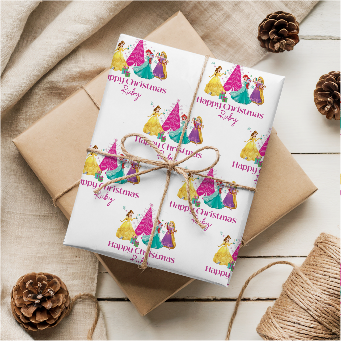 Princess Christmas Wrapping Paper