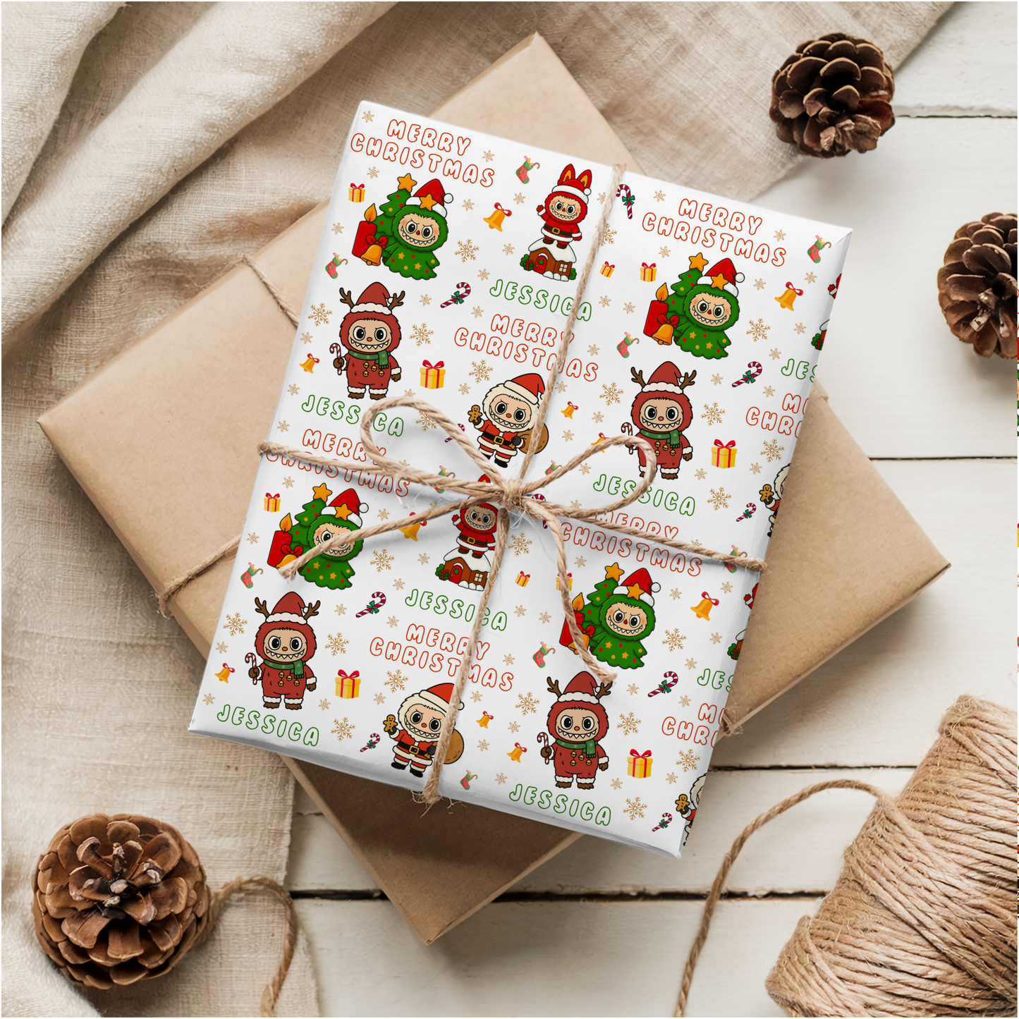 Labubu Christmas Wrapping Paper