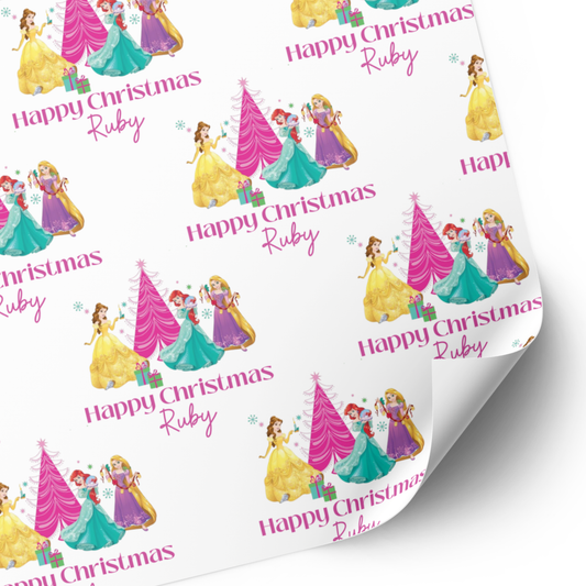 Princess Christmas Wrapping Paper