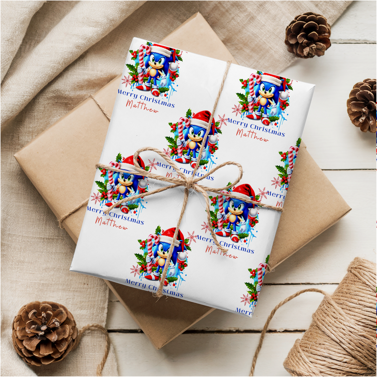 Sonic Christmas Wrapping Paper