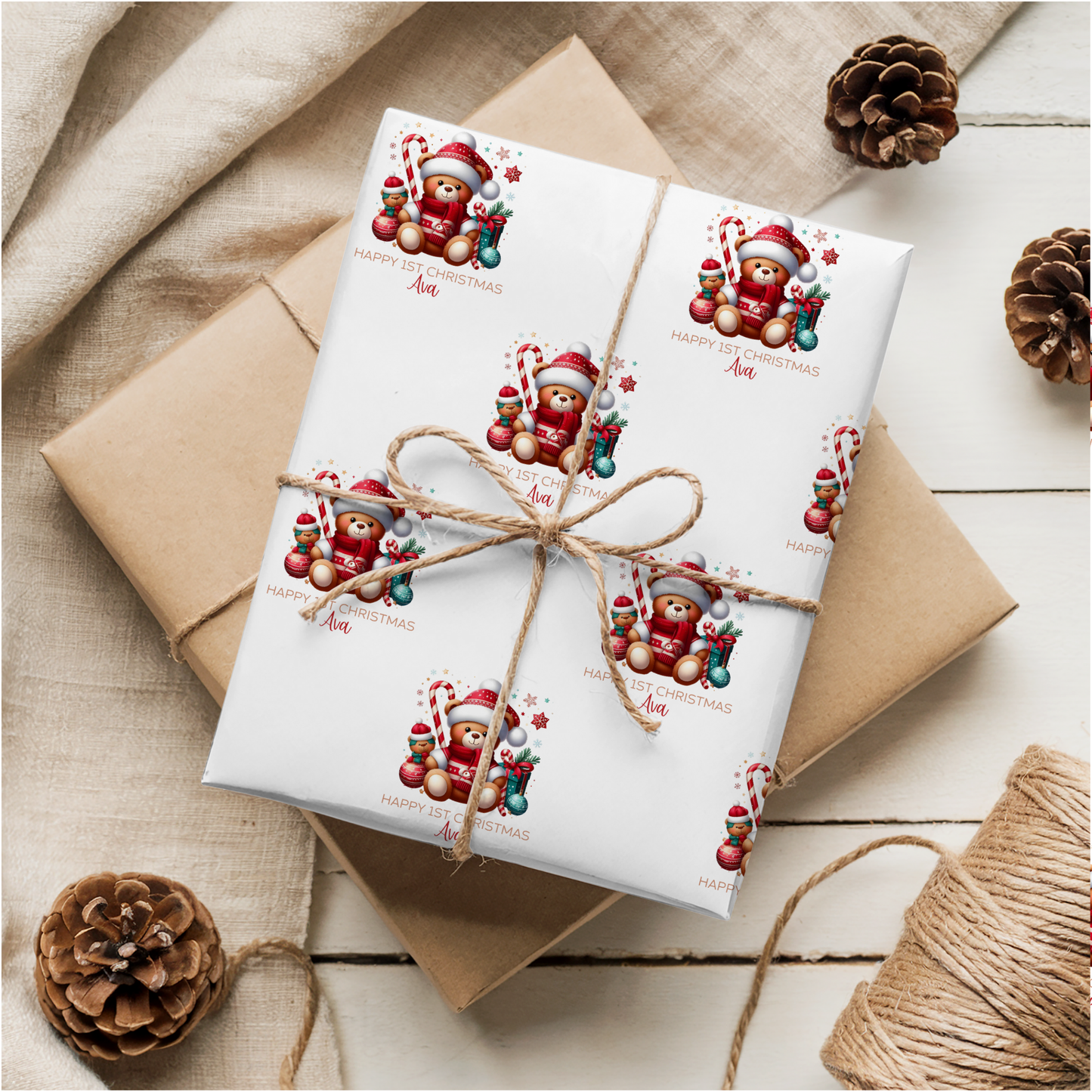 Teddy Bear Christmas Wrapping Paper