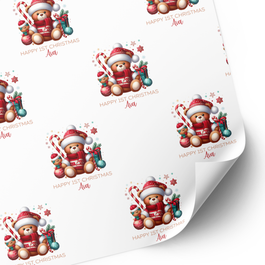 Teddy Bear Christmas Wrapping Paper