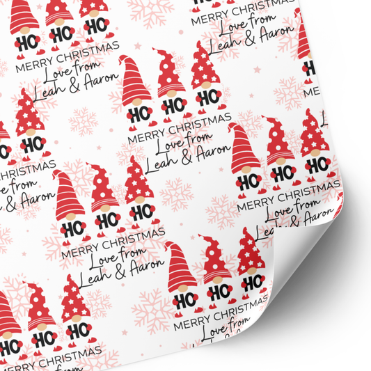 'Love From' Christmas Gonk Wrapping Paper
