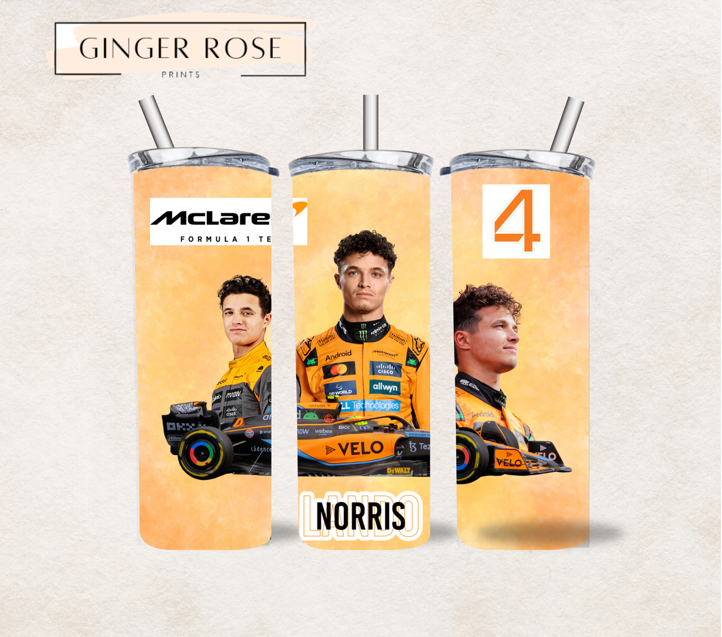 Formula One Lando Norris 20oz Tumbler