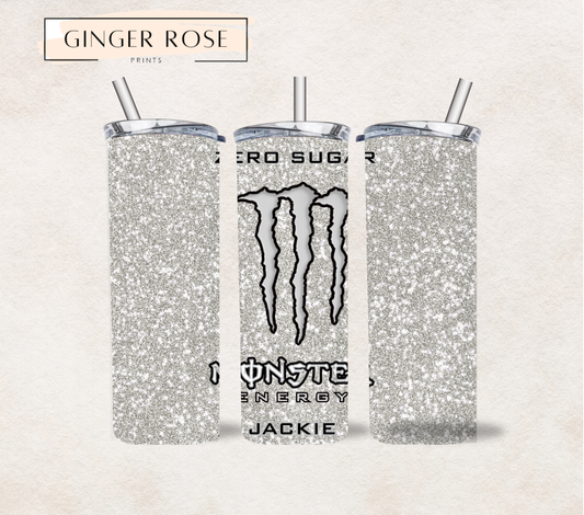 Personalised Silver Monster 20oz Tumbler