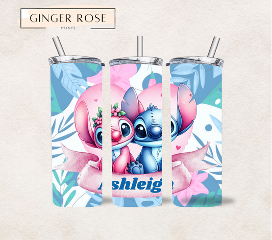 Personalised Angel & Stitch 20oz Tumbler