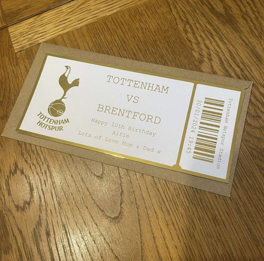Personalised Football Foil Ticket