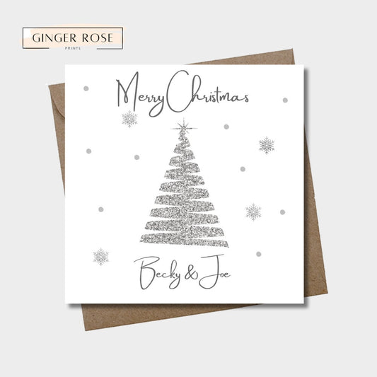 Personalised Merry Christmas Card | Christmas Tree Card