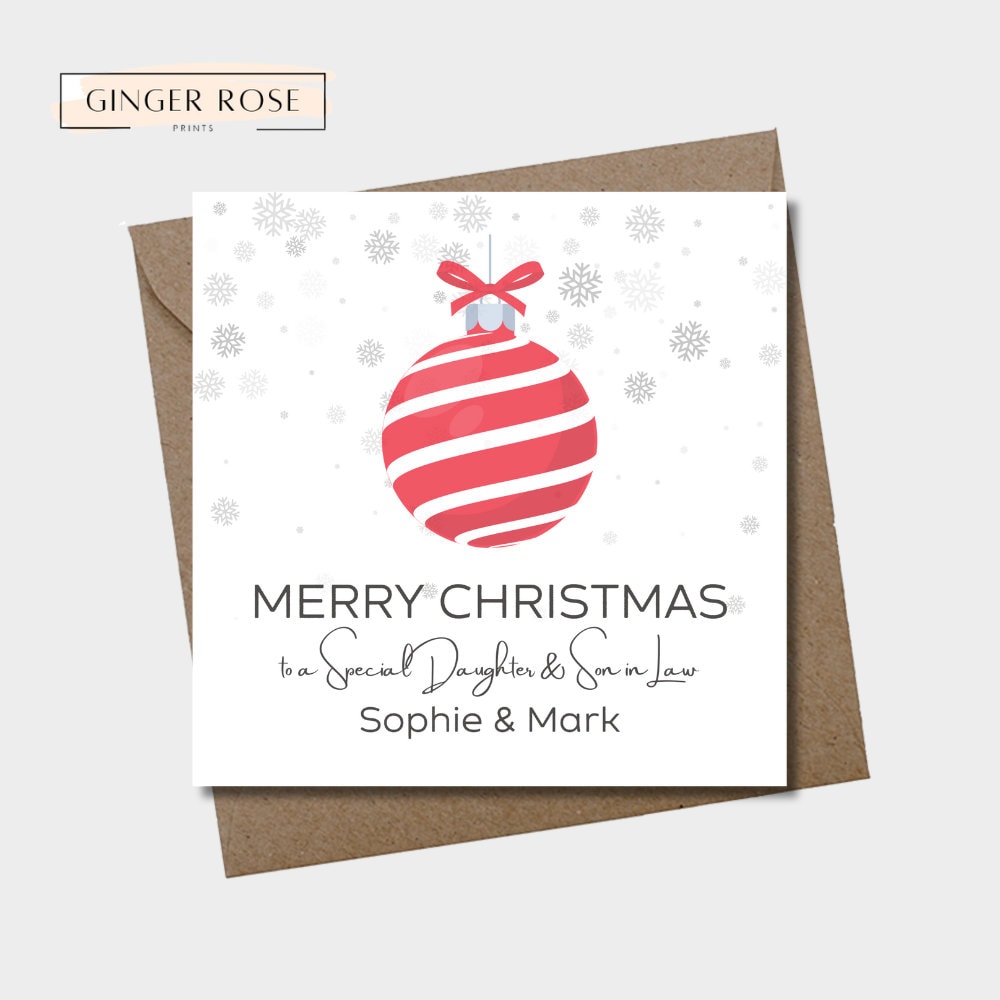Personalised Merry Christmas Special Family | Bauble Christmas Card