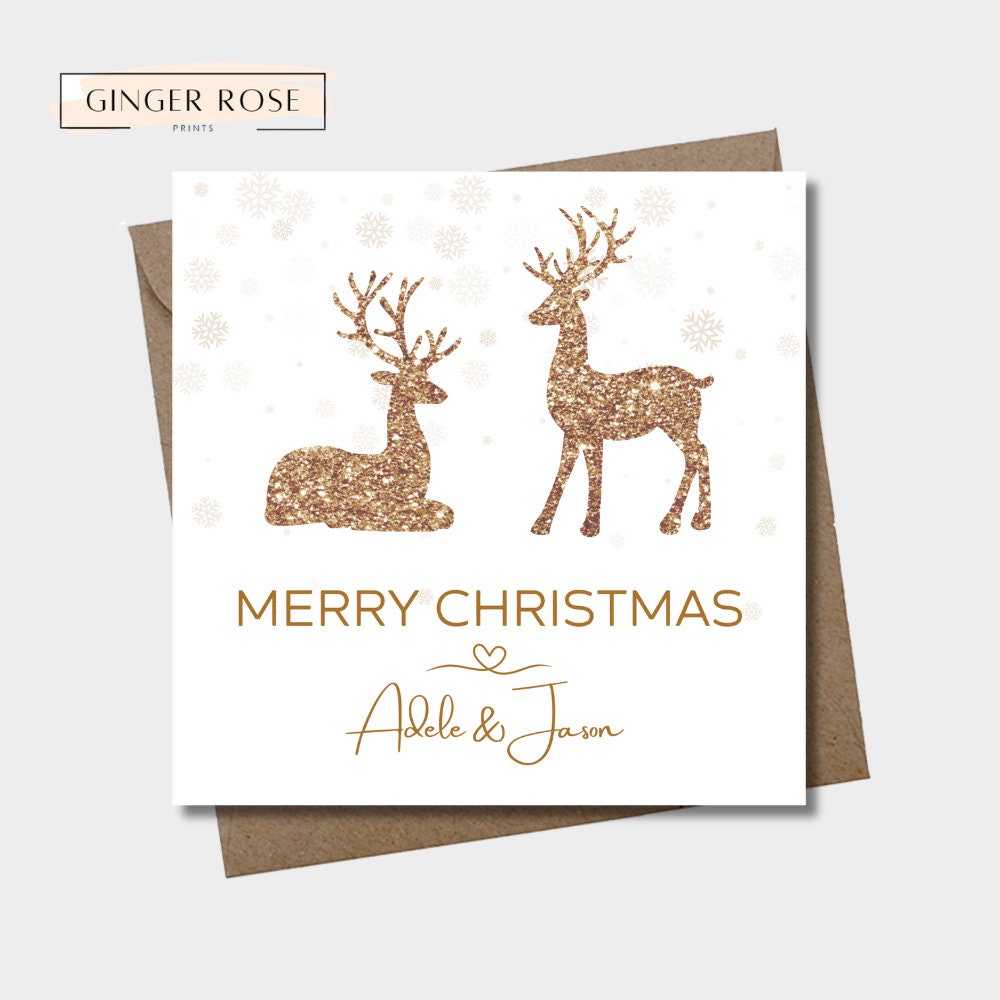 Personalised Merry Christmas Card | Reindeer Card