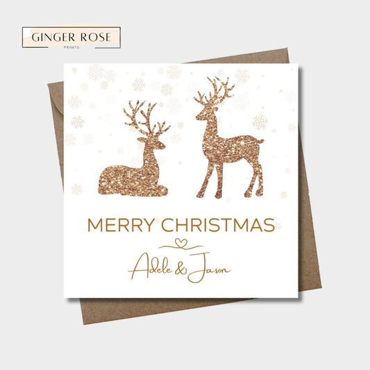 Personalised Merry Christmas Card | Reindeer Card