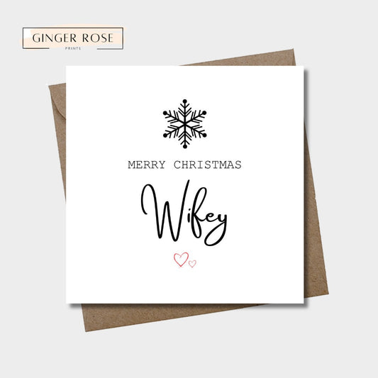 Merry Christmas Wifey Card | Snowflake Card