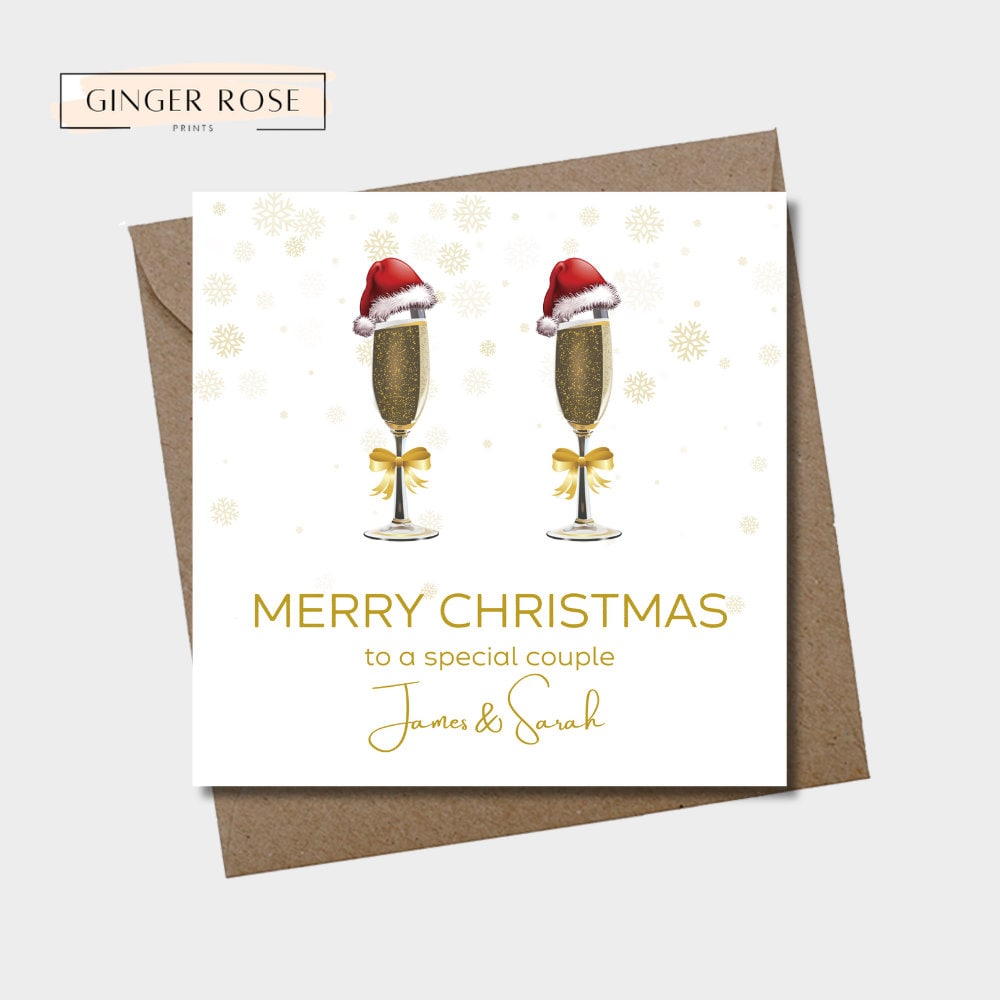 Merry Christmas For A Special Couple Card | Prosecco Christmas Card