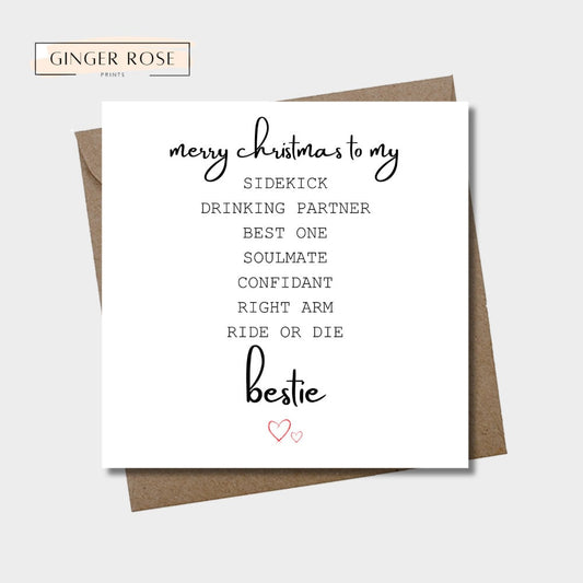 Merry Christmas To My Bestie Card