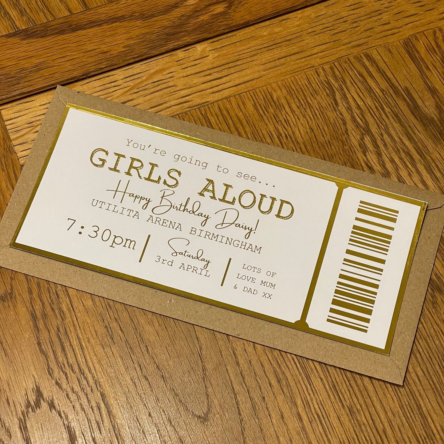 Personalised Concert Foil Ticket