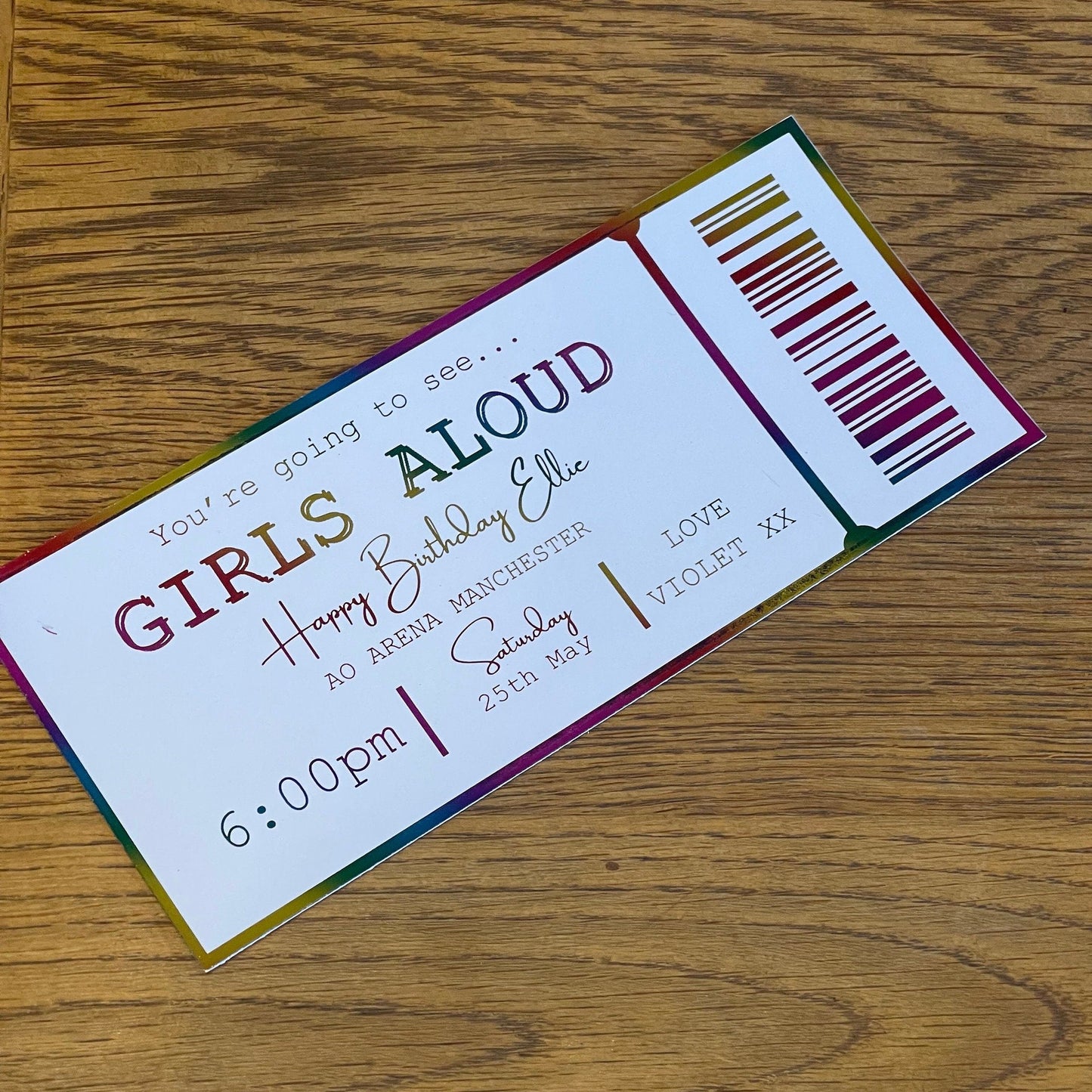 Personalised Concert Foil Ticket