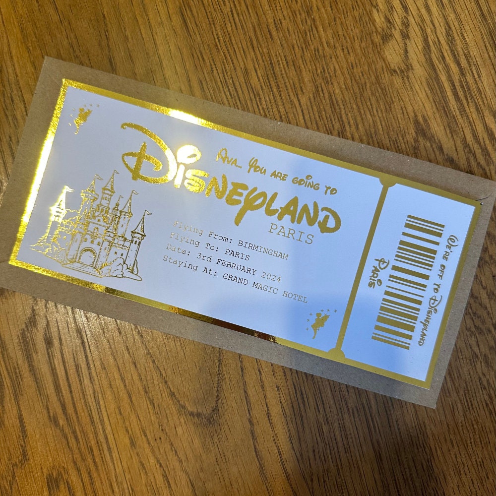 Personalised Disneyland Foil Ticket