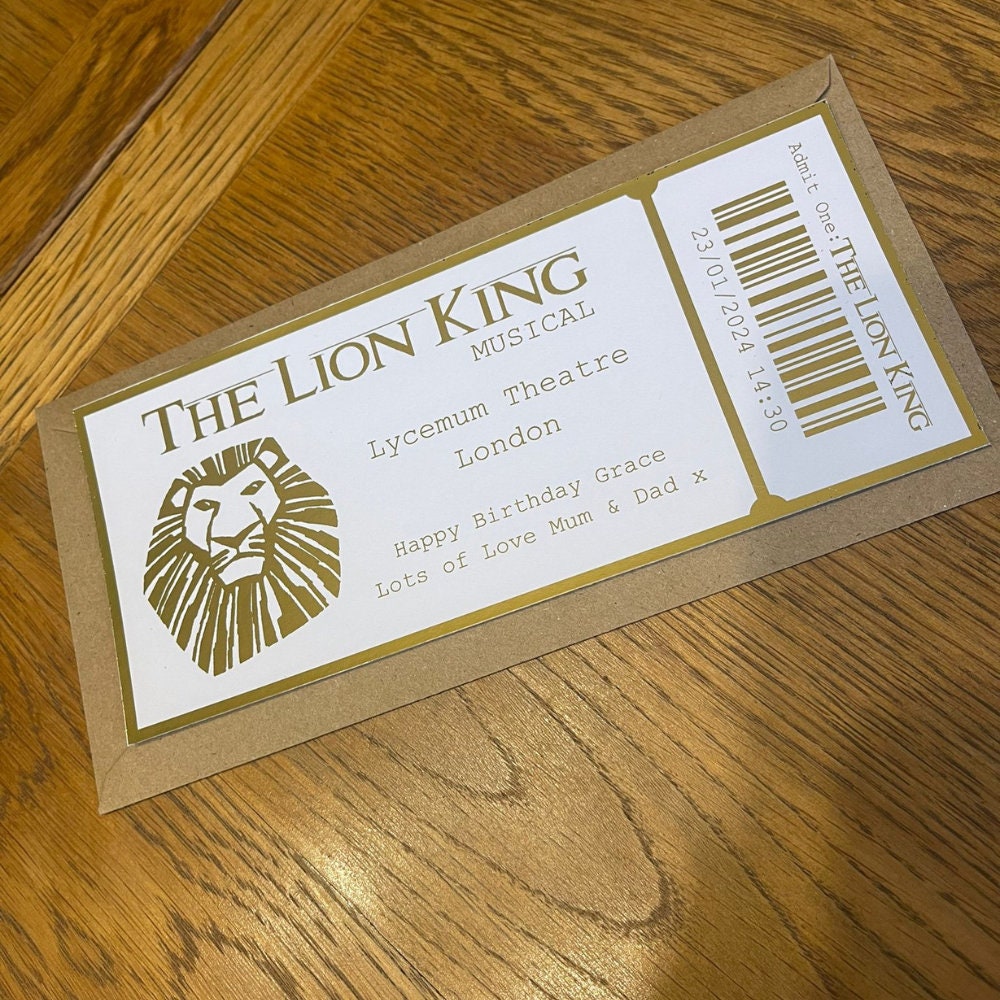 Personalised Musical Foil Ticket