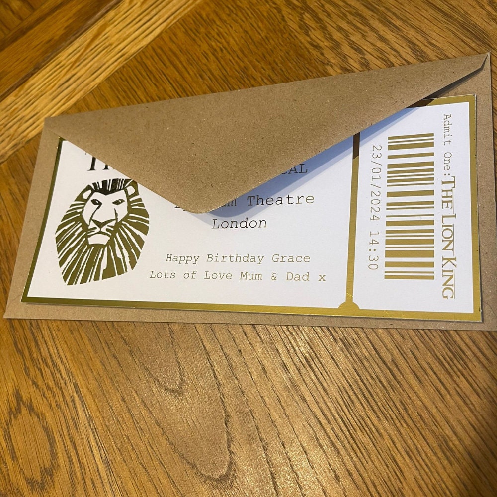 Personalised Musical Foil Ticket