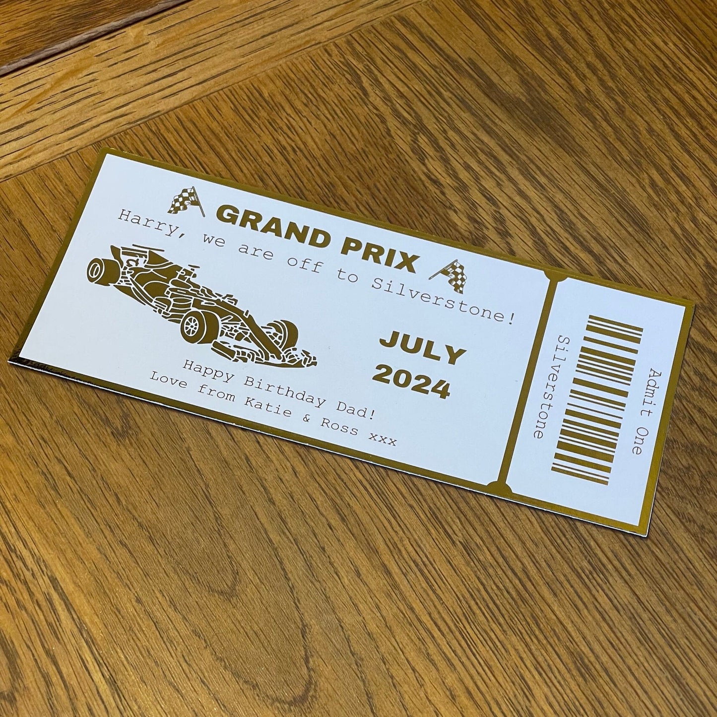 Personalised Grand Prix Foil Ticket