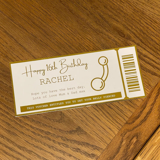 Personalised Belly Button Ticket