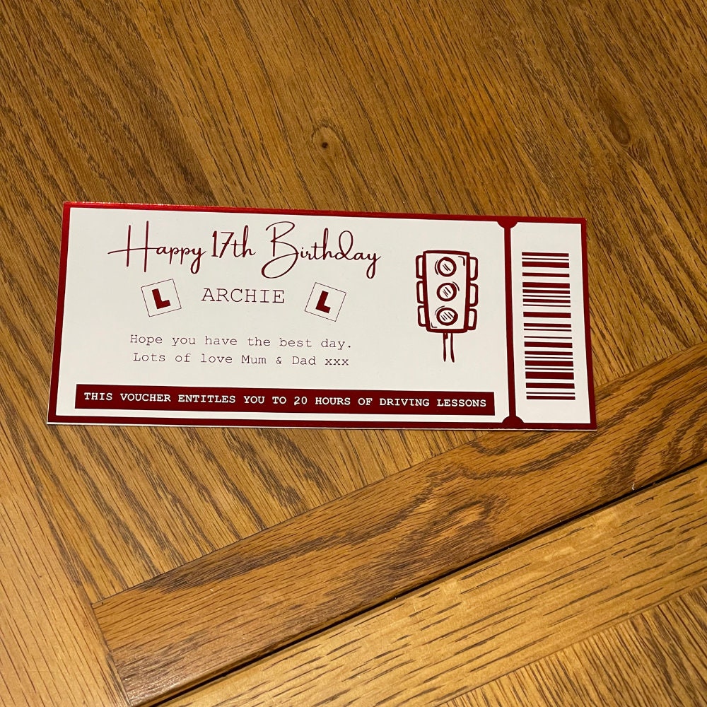 Personalised Driving Lesson Ticket
