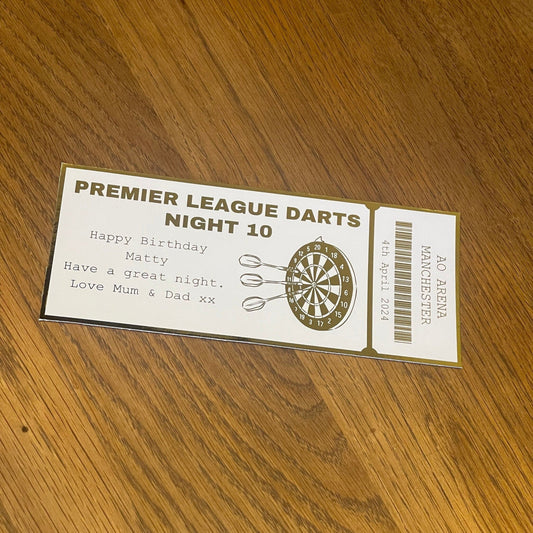 Personalised Darts Foil Ticket