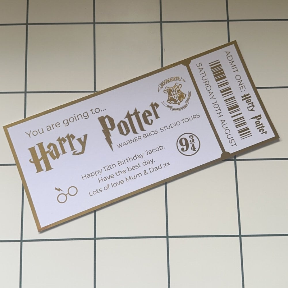 Personalised Harry Potter Foil Ticket