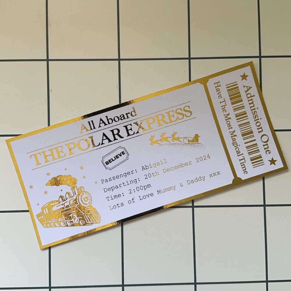 Personalised Polar Express Foil Ticket