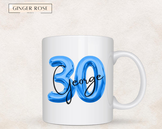 30th Birthday Mug: Balloon Design