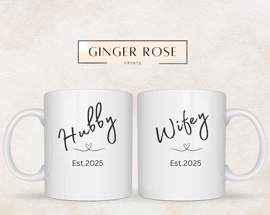 Hubby and Wifey Mugs: Wedding Gift Idea