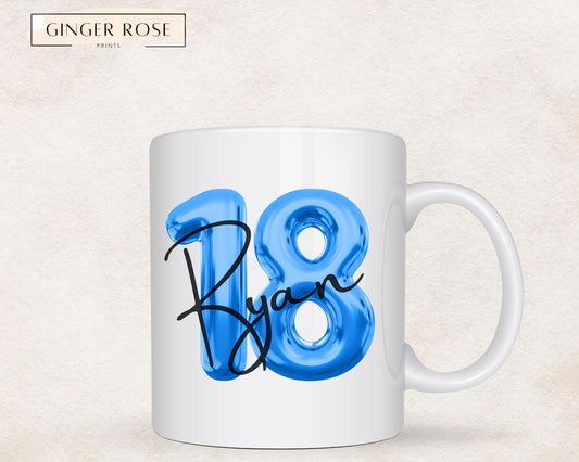18th Birthday Mug: Balloon Design