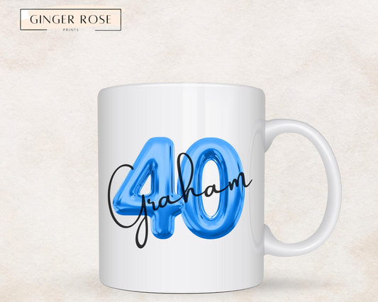 40th Birthday Mug: Balloon Design