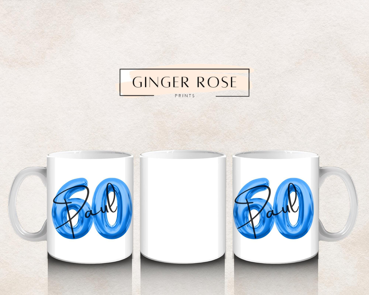 60th Birthday Mug: Balloon Design