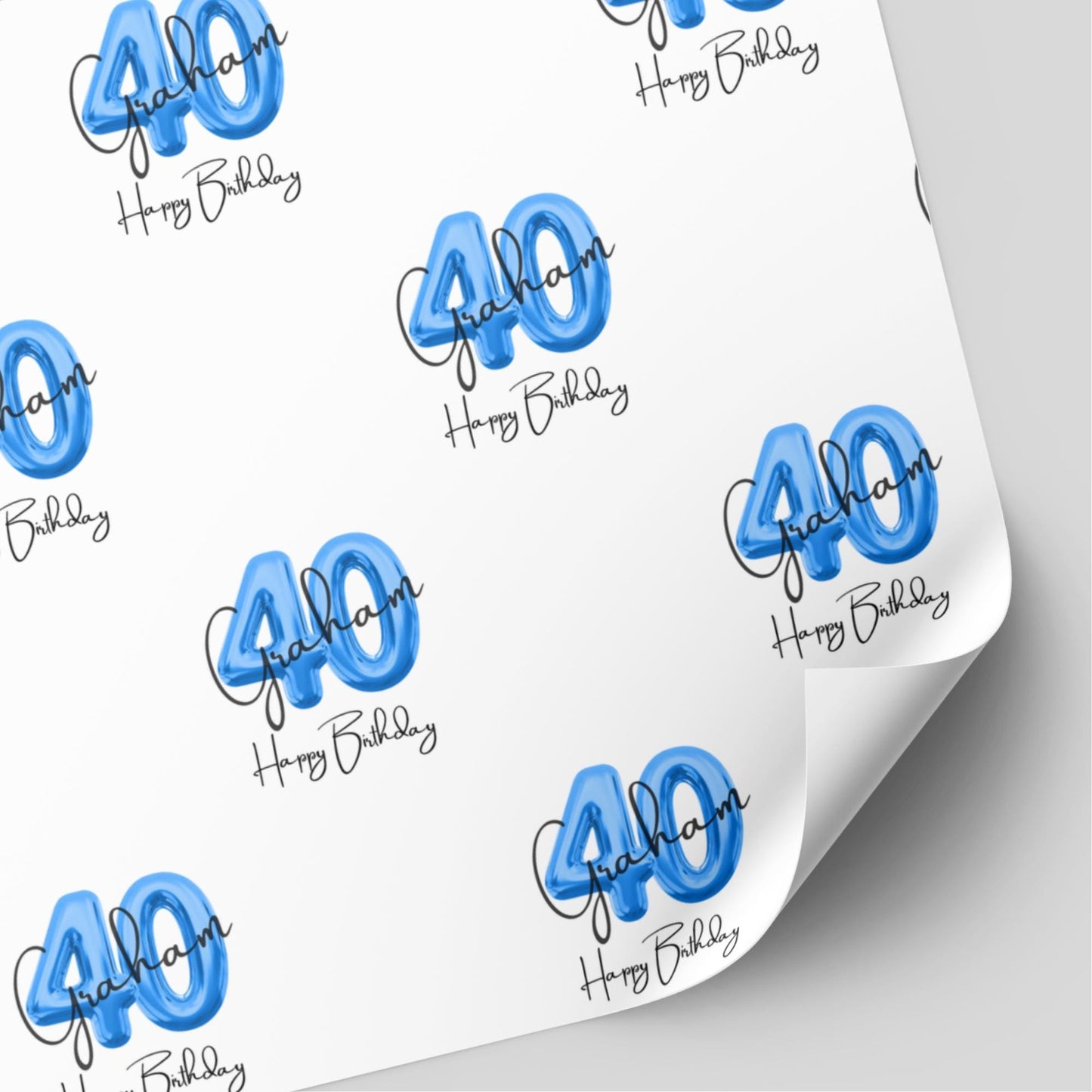 Blue Balloon Birthday Wrapping Paper