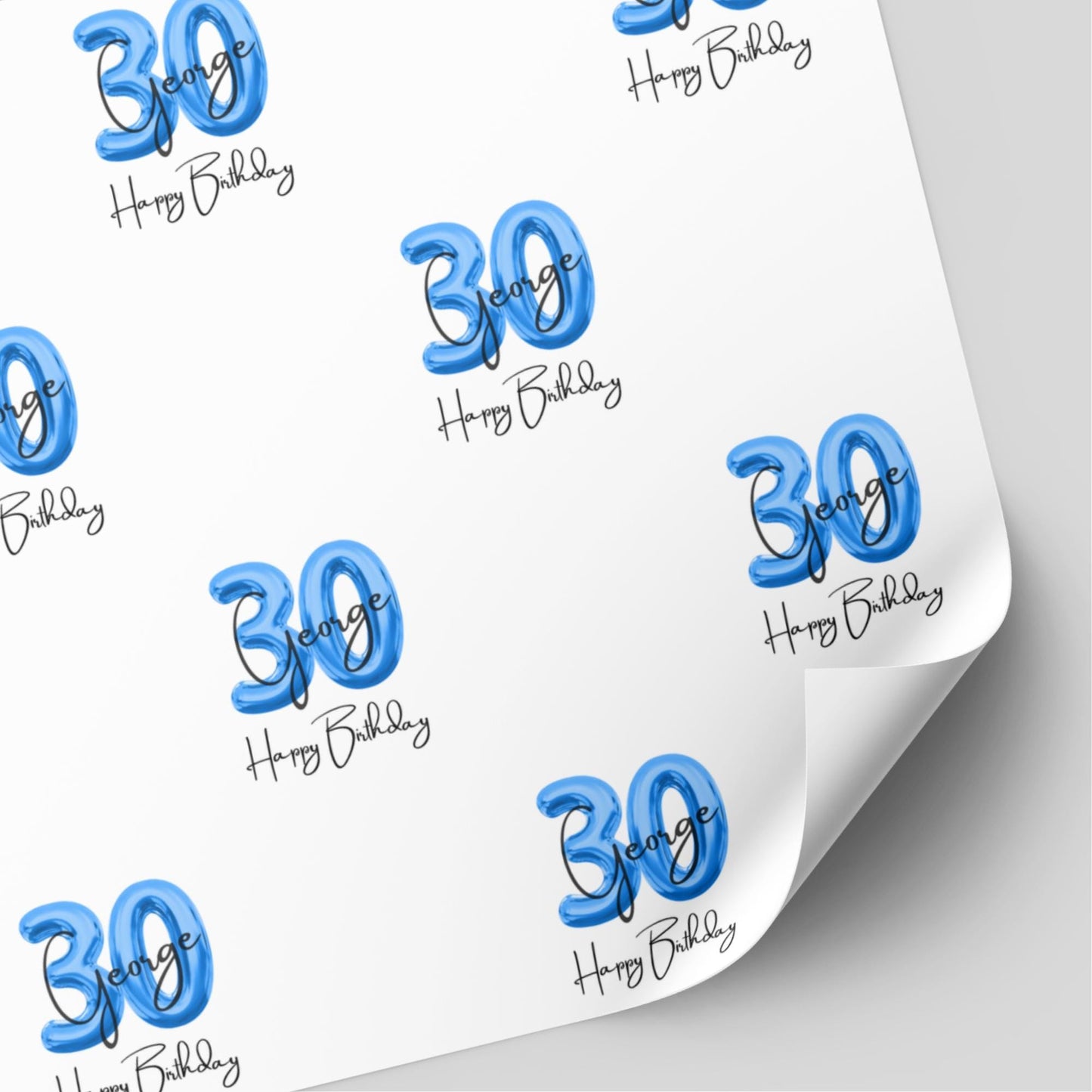 Blue Balloon Birthday Wrapping Paper