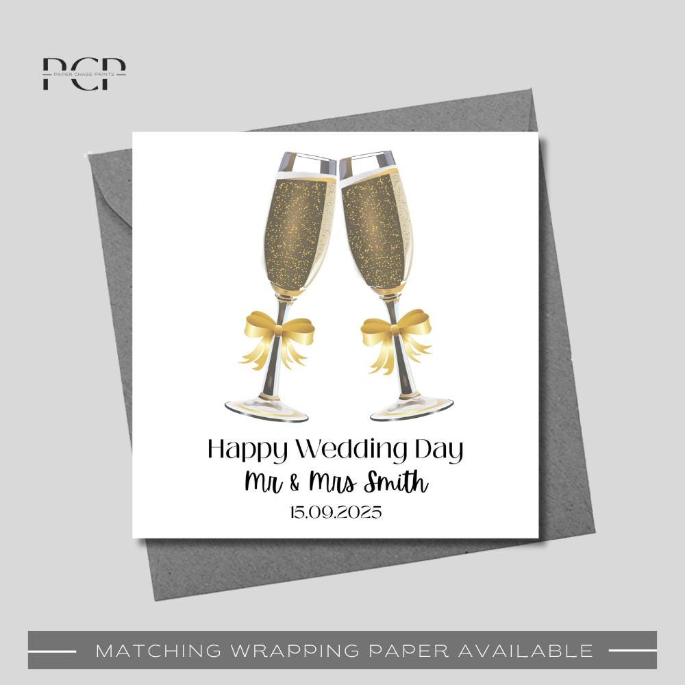 Champagne Wedding Day Wrapping Paper