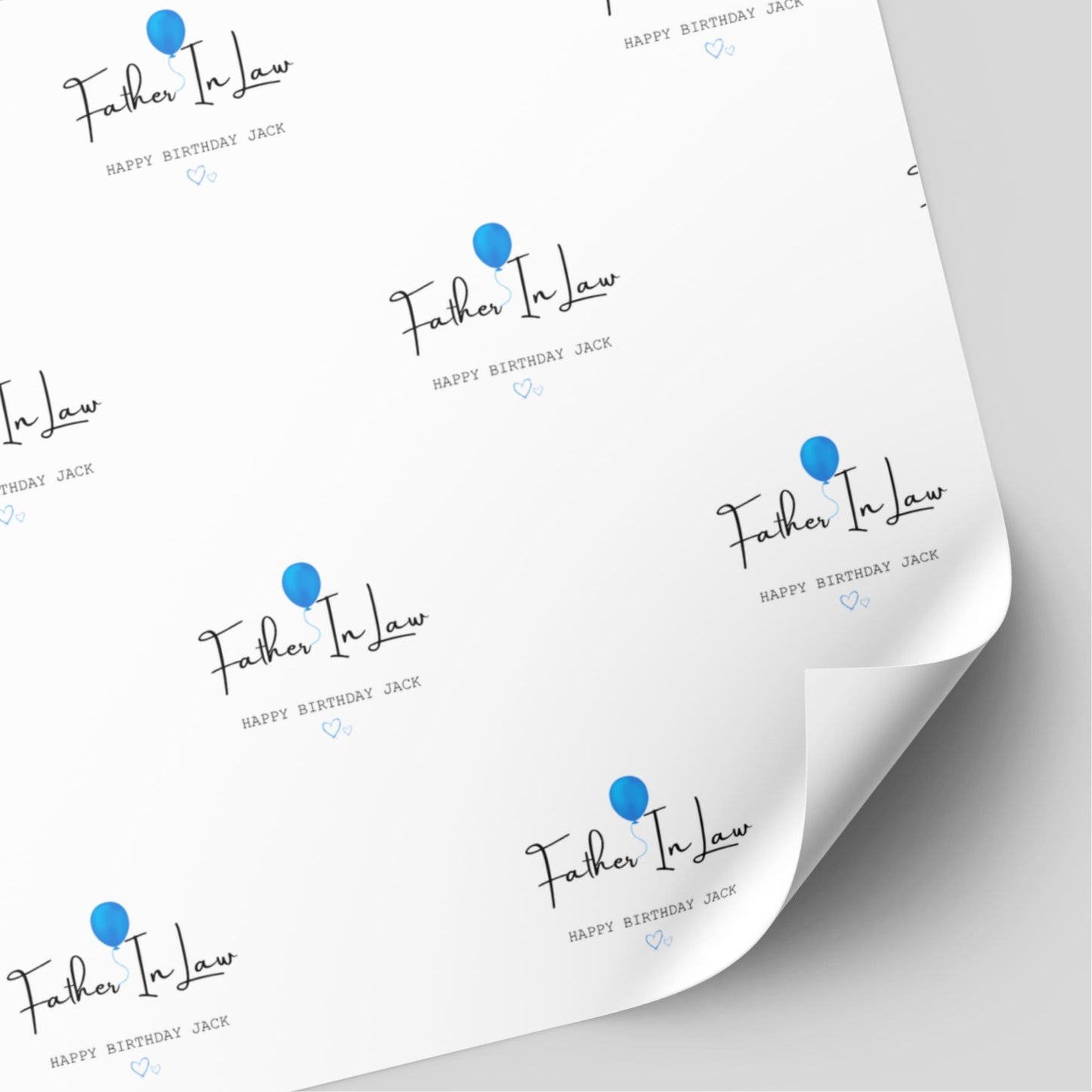 Dad/Step Dad/Father In Law Balloon Birthday Wrapping Paper