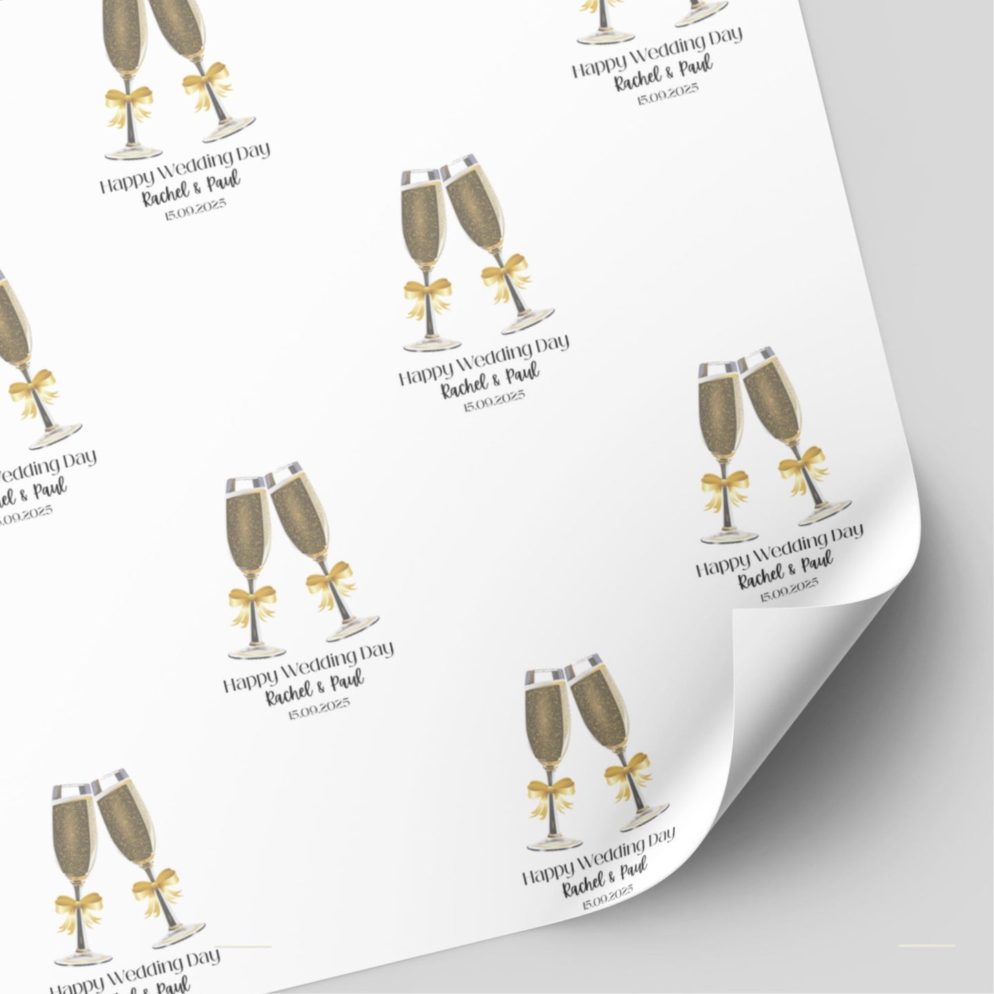 Champagne Wedding Day Wrapping Paper
